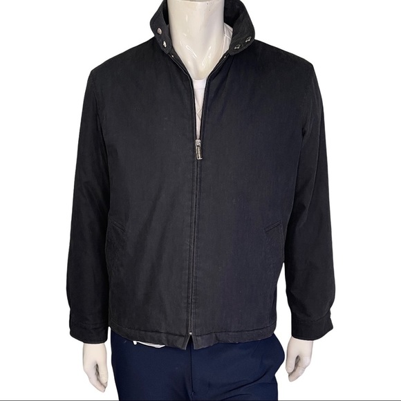 London Fog Men’s Black Full Zip Wool Lined Inner Pockets Bomber Style Ja… - Picture 1 of 14